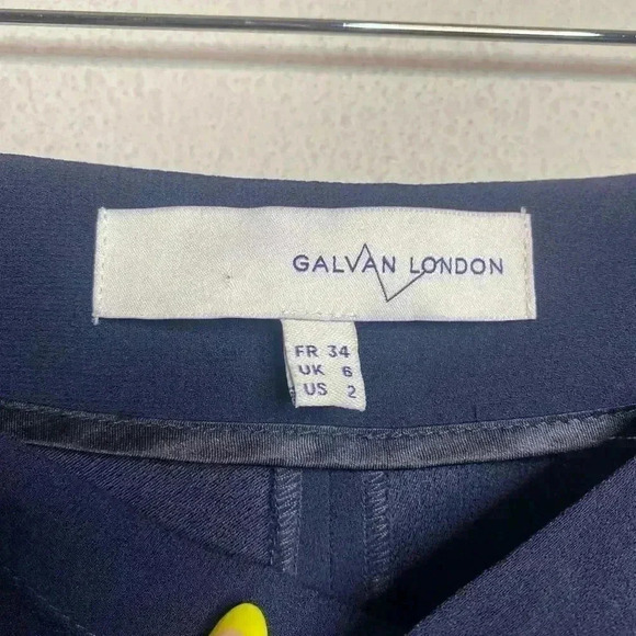 Galvan London Pants Flare Ruffle Hem Pull On Trouser Pants Blue Size 2 - Picture 4 of 10